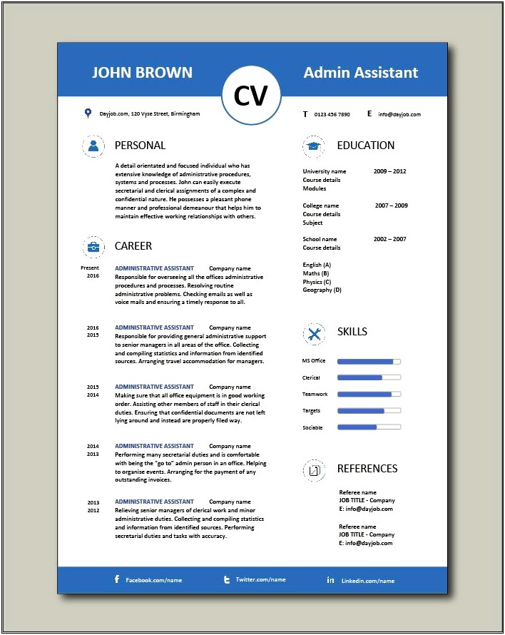 Executive Assistant Job Duties For Resume