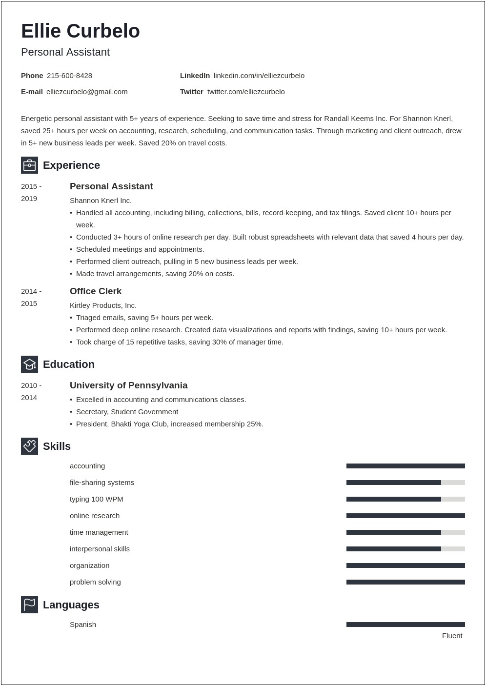 Executive Assistant Resume Samples 2015