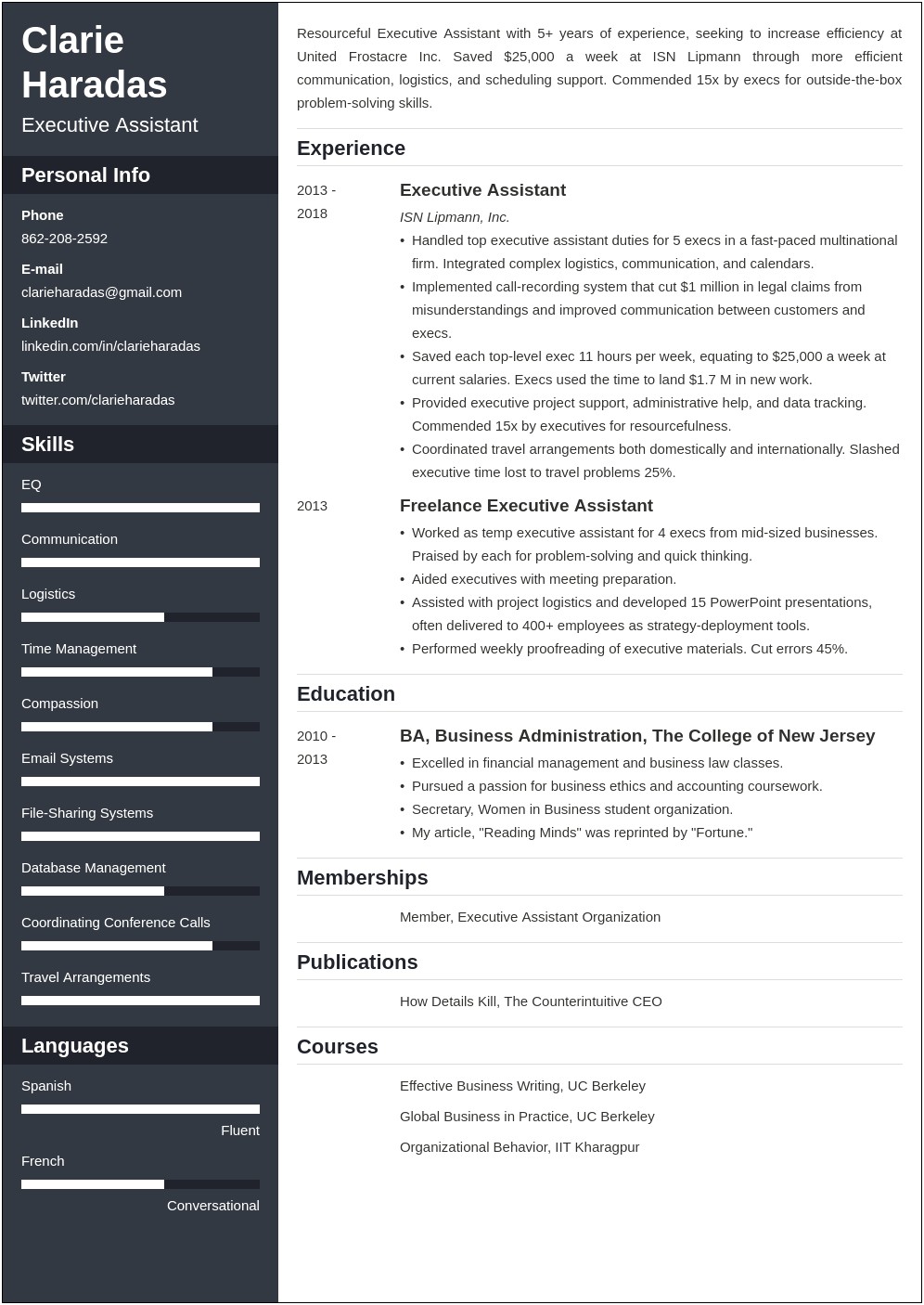 Executive Assistant To Ceo Resume Examples