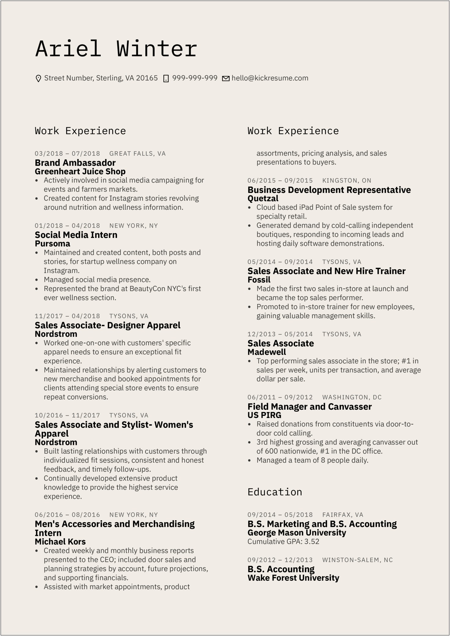 Executive Business Resume Examples 2018