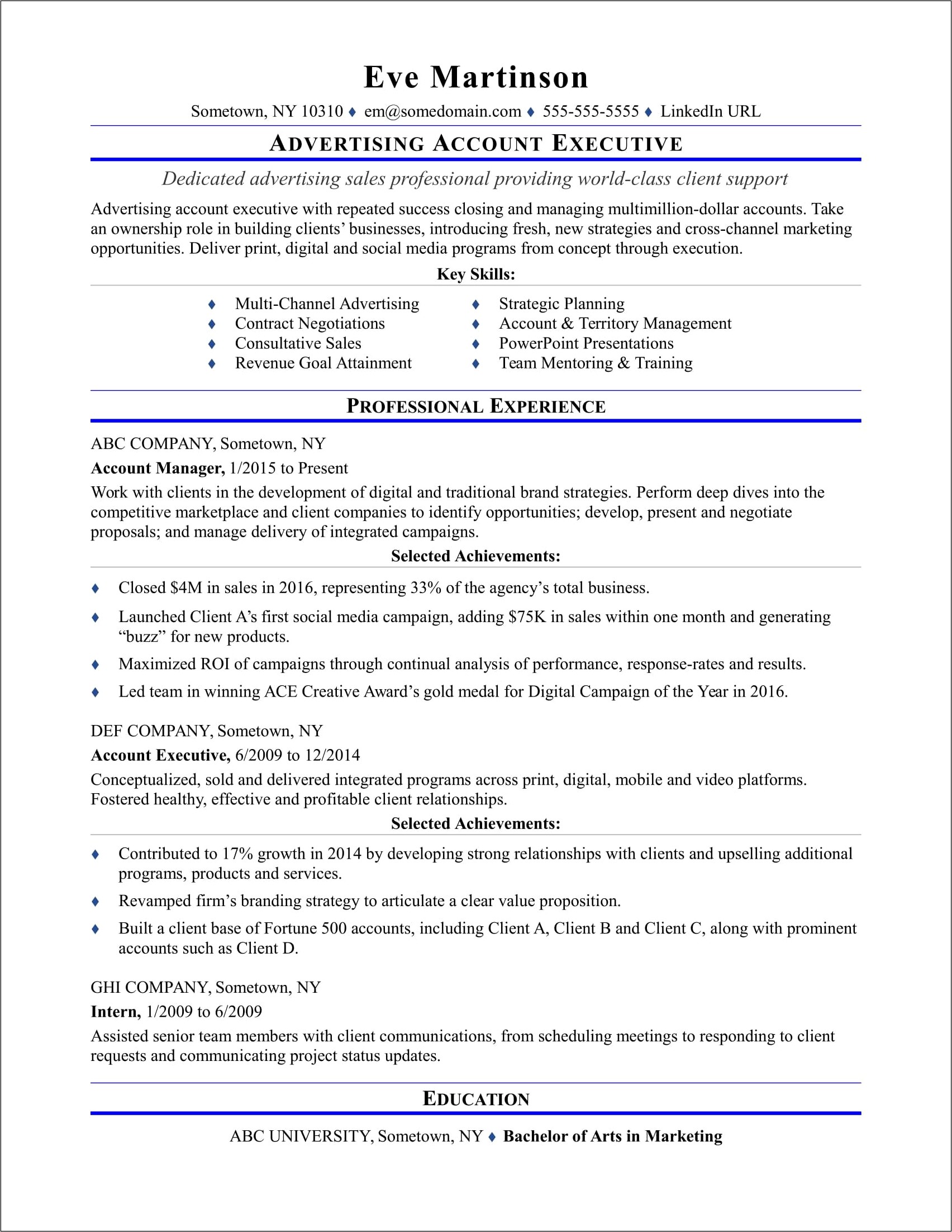 Executive Resume Tips And Examples