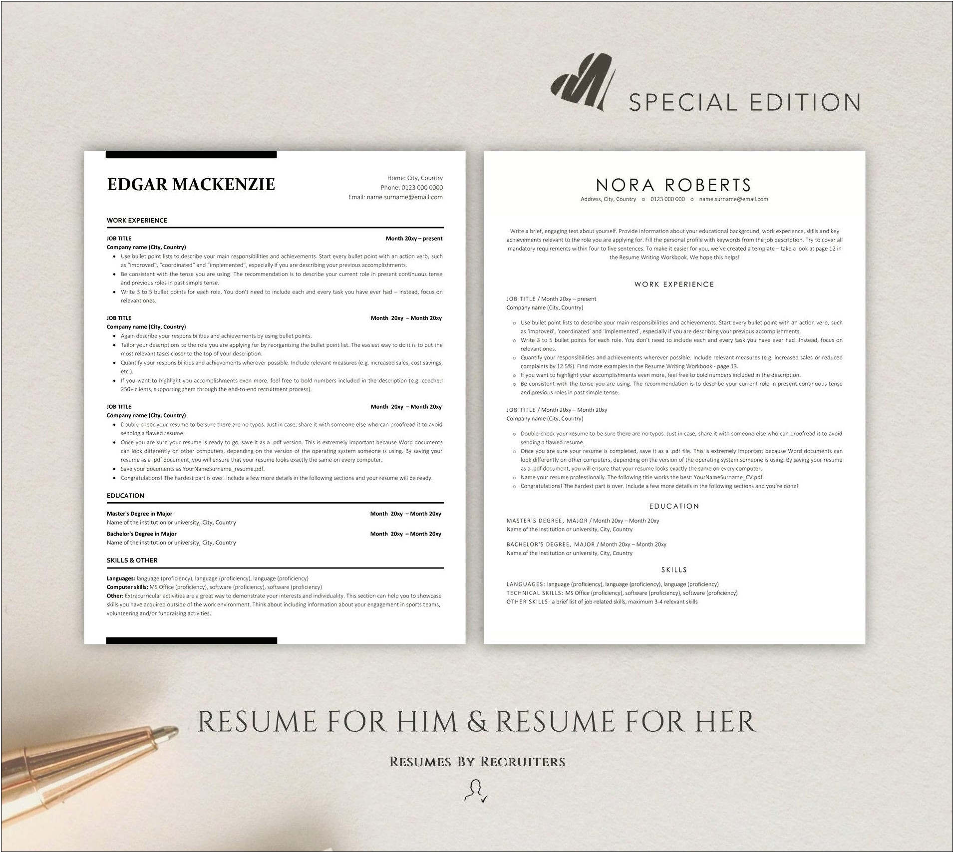 Executive Resume Word Template Ats Friendly Free Download