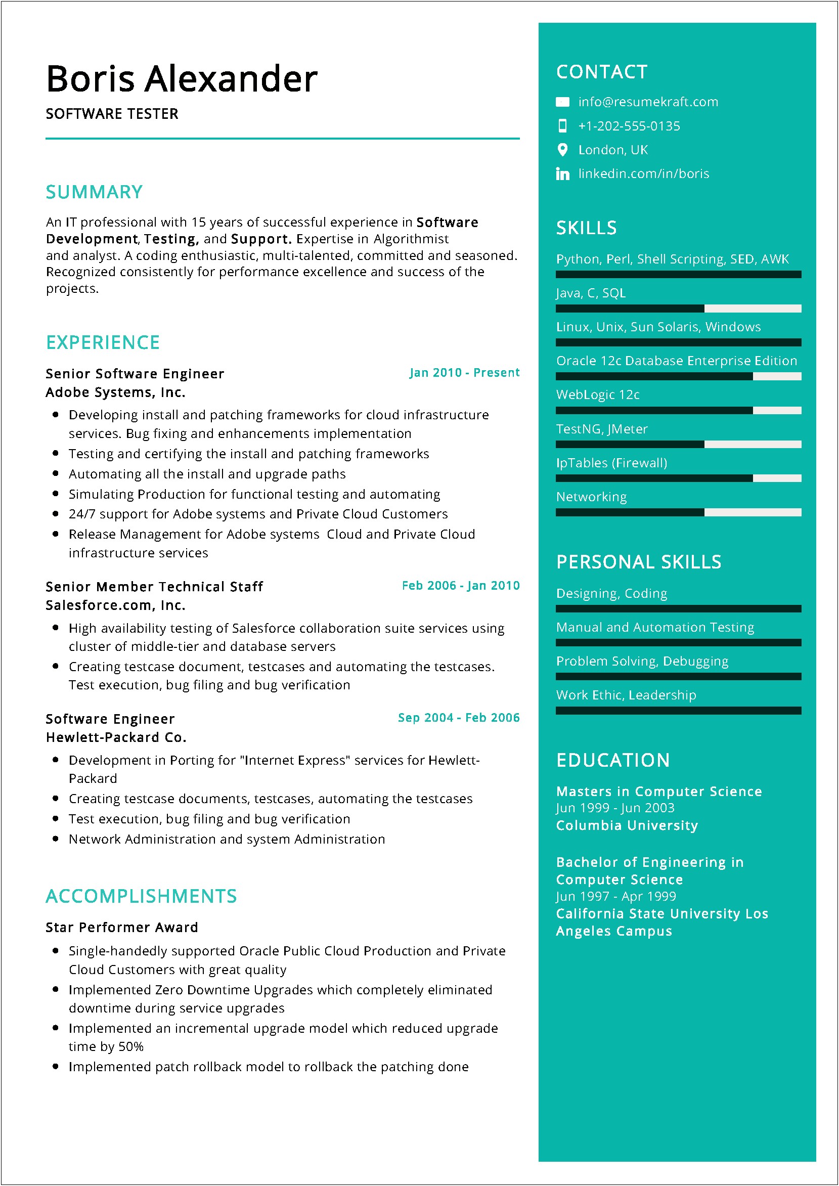 Experience Summary In Resume For Tester