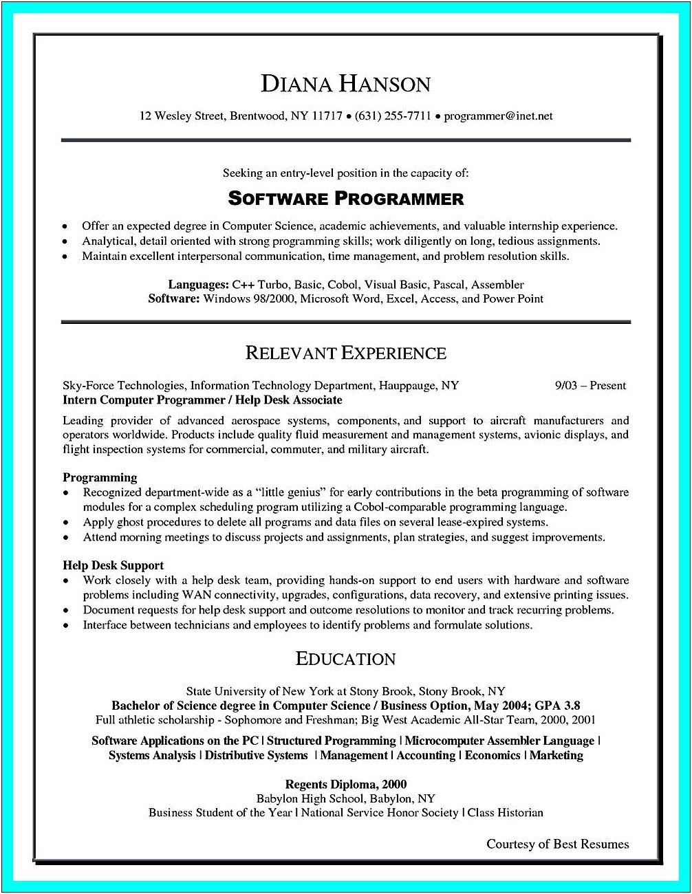 Experience With Computer To Put On A Resume