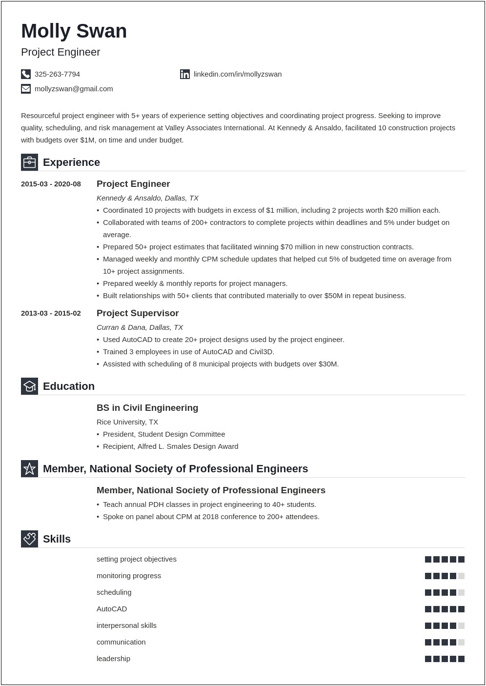 Experienced Engineering Manager Resume Sample