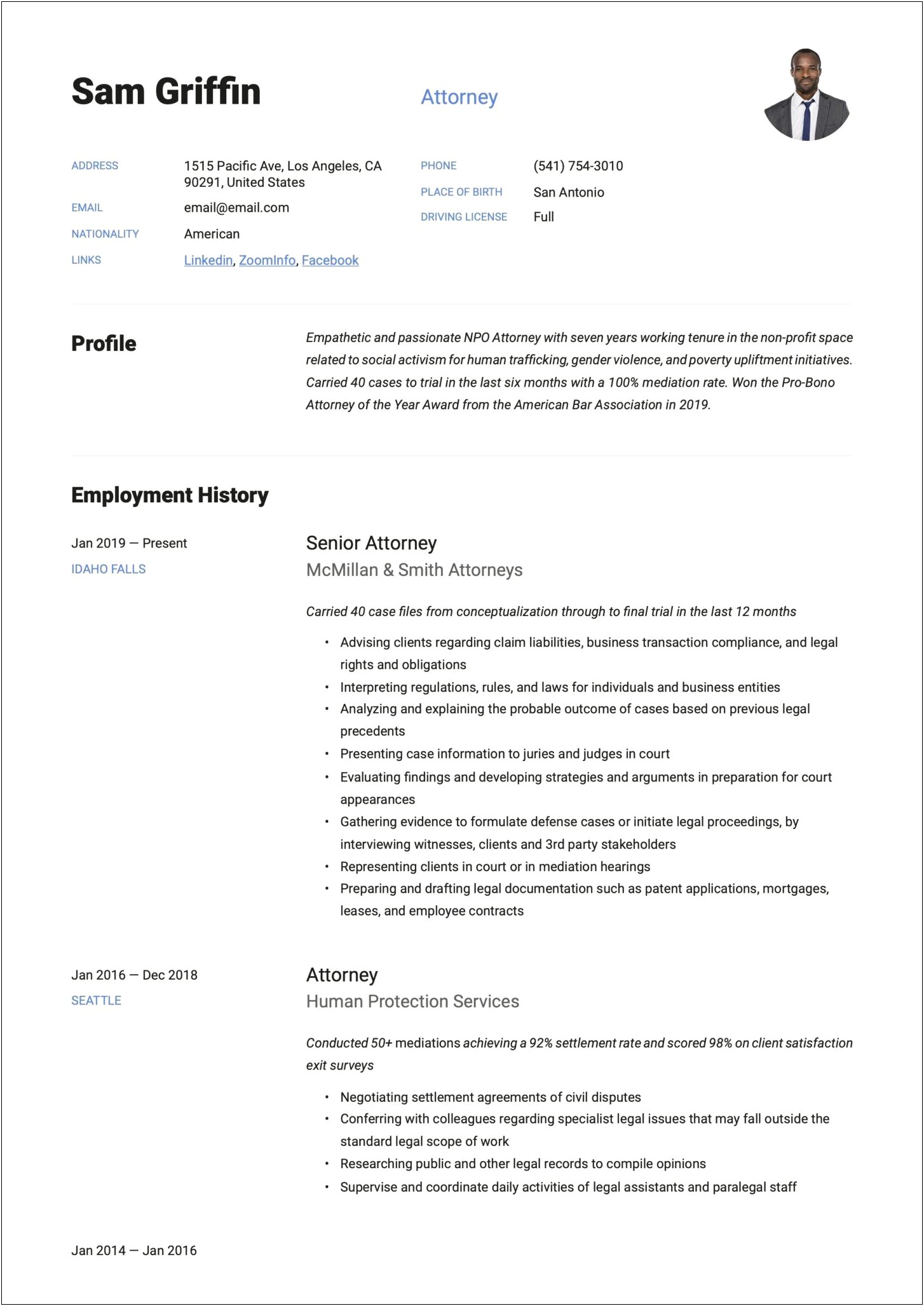 Experienced Real Estate Attorney Resume Samples