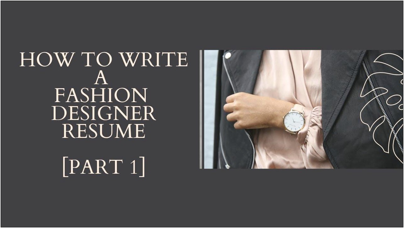 Fashion Designer Entry Level Resume Sample