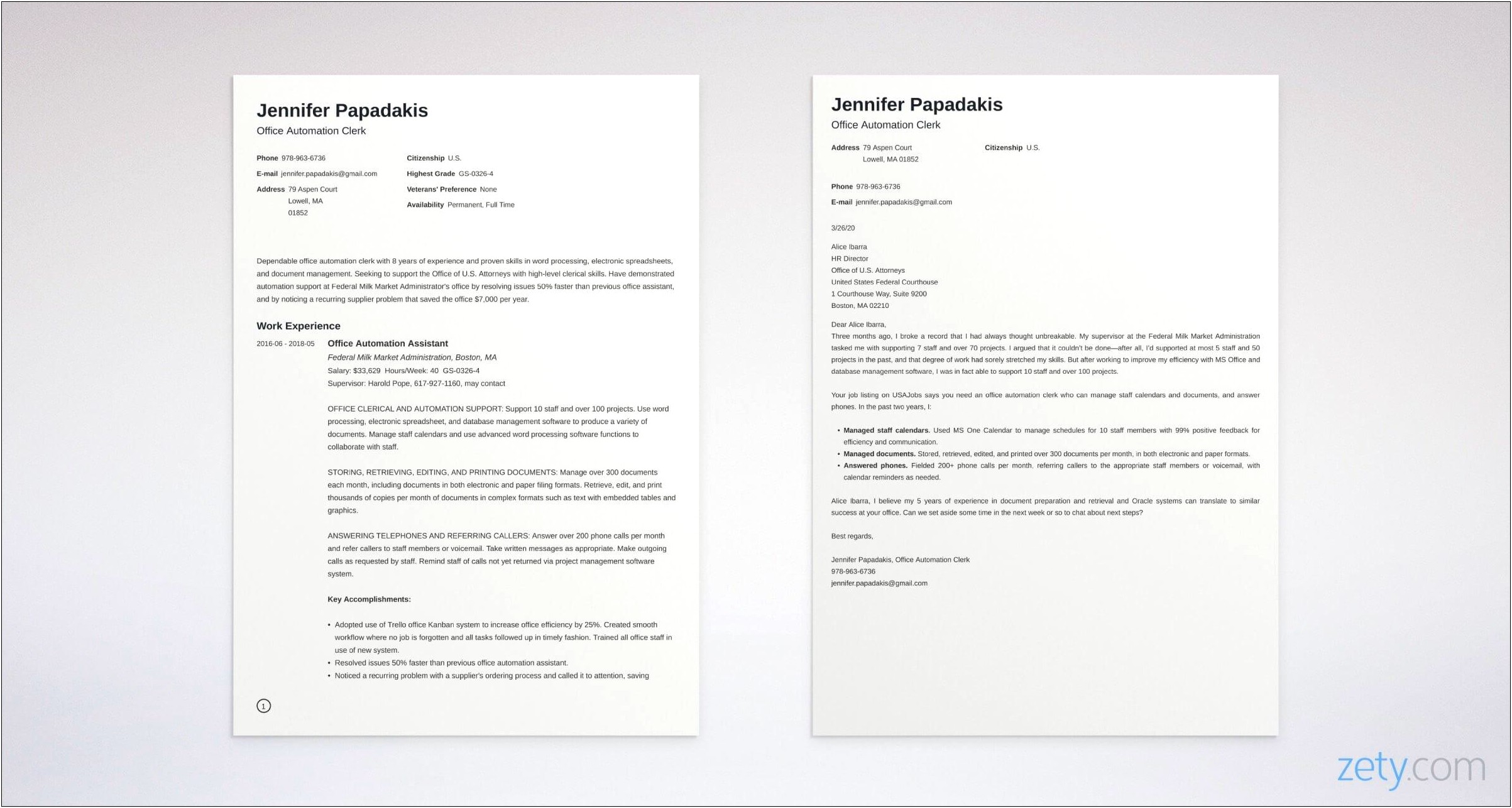 Federal Job Appliation Resume Versus Cover Letter