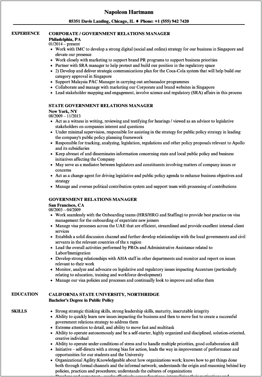 Federal Job Resume Sample Document Sample
