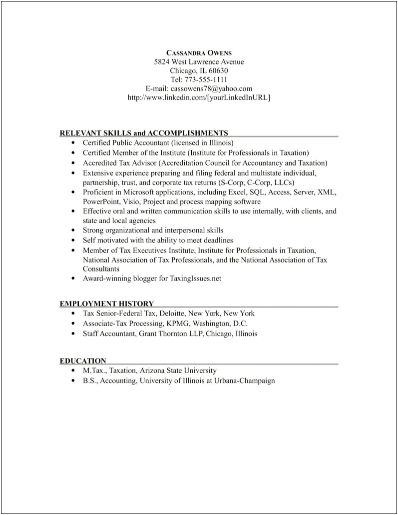 Federal Job Resume Sample Template