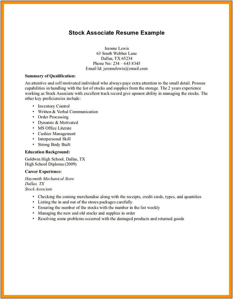 Federal Resume For Recent Graduate No Experience