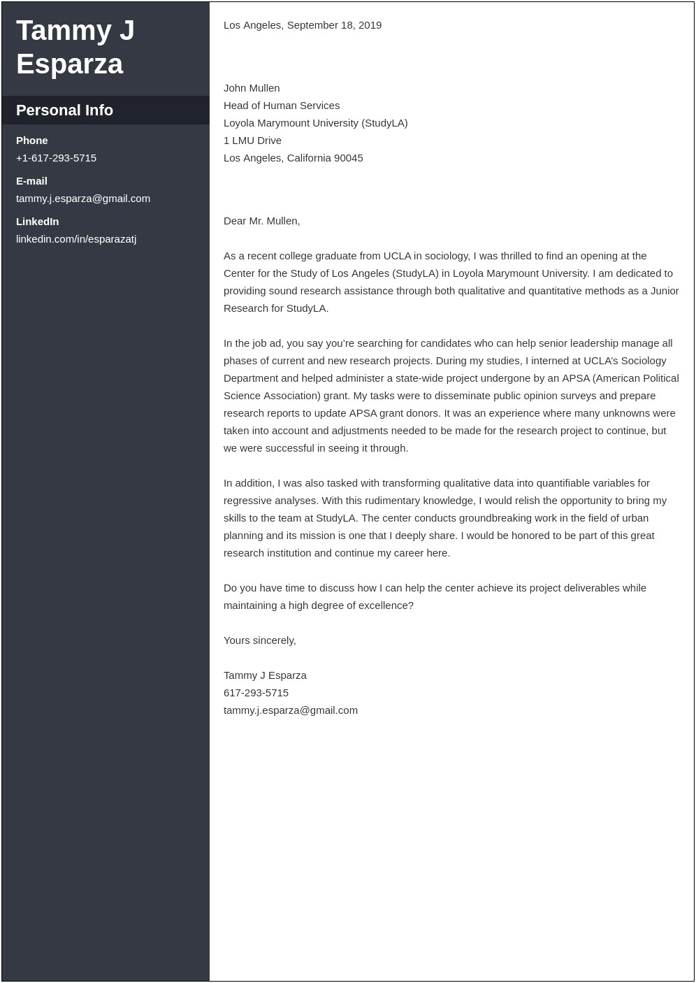 Ferris State University Ra Resume Cover Letter