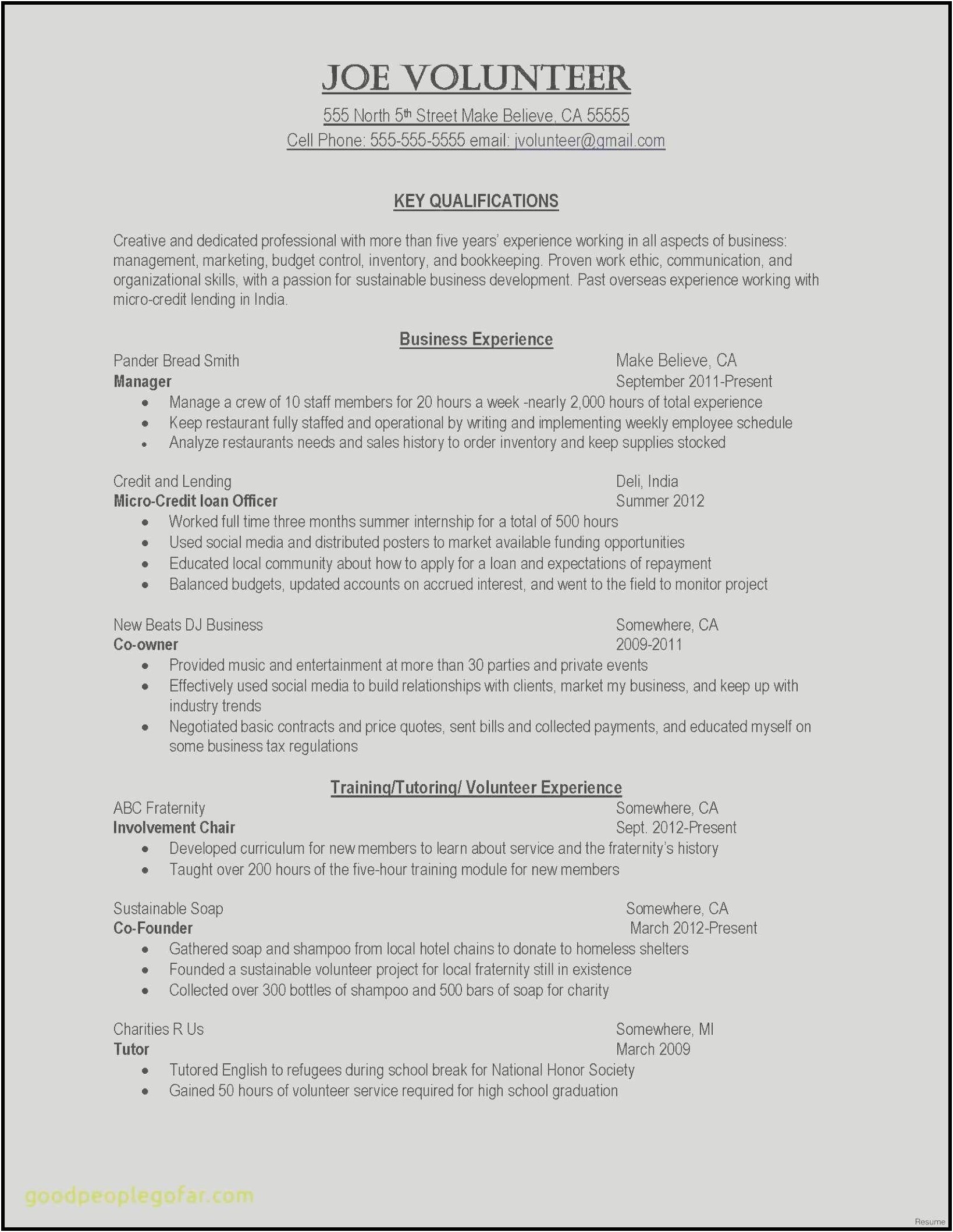 Field Of Interest Resume Example