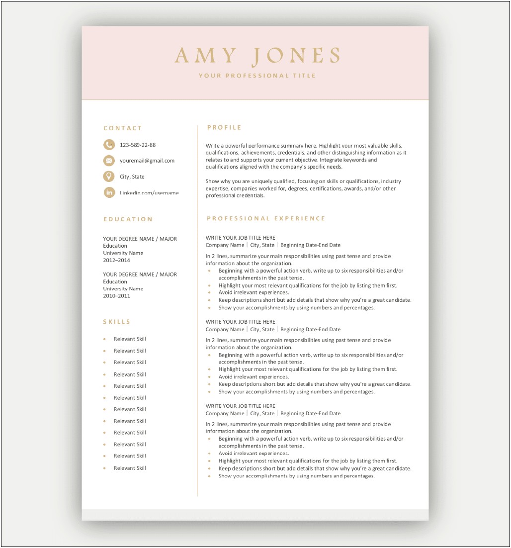 Fill In Resume Form Free Download