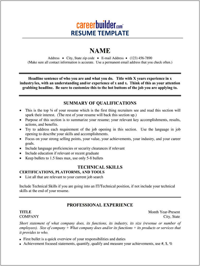 Fill In The Blank Resume Template Pdf