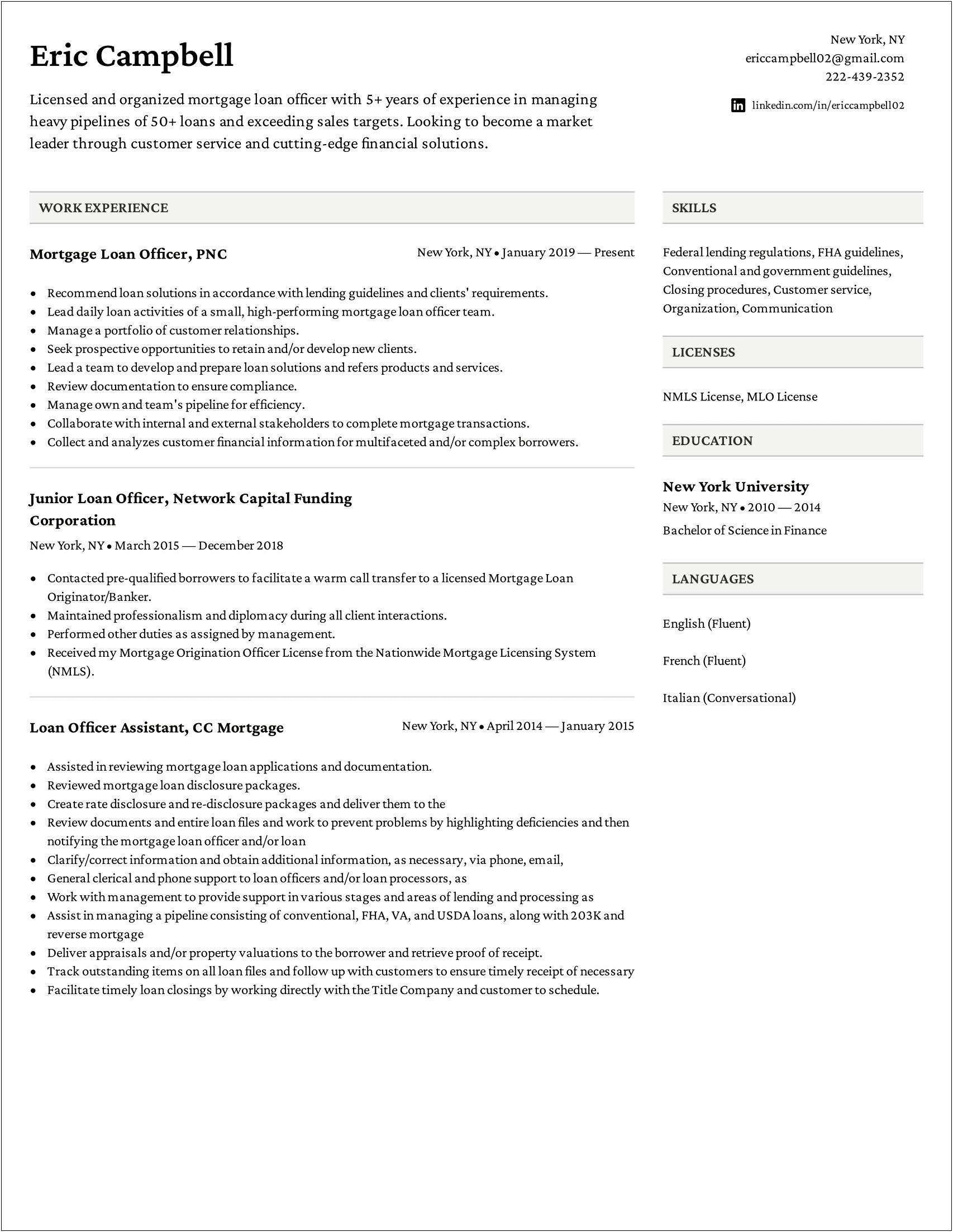 Financial Aid Officer Resume Examples