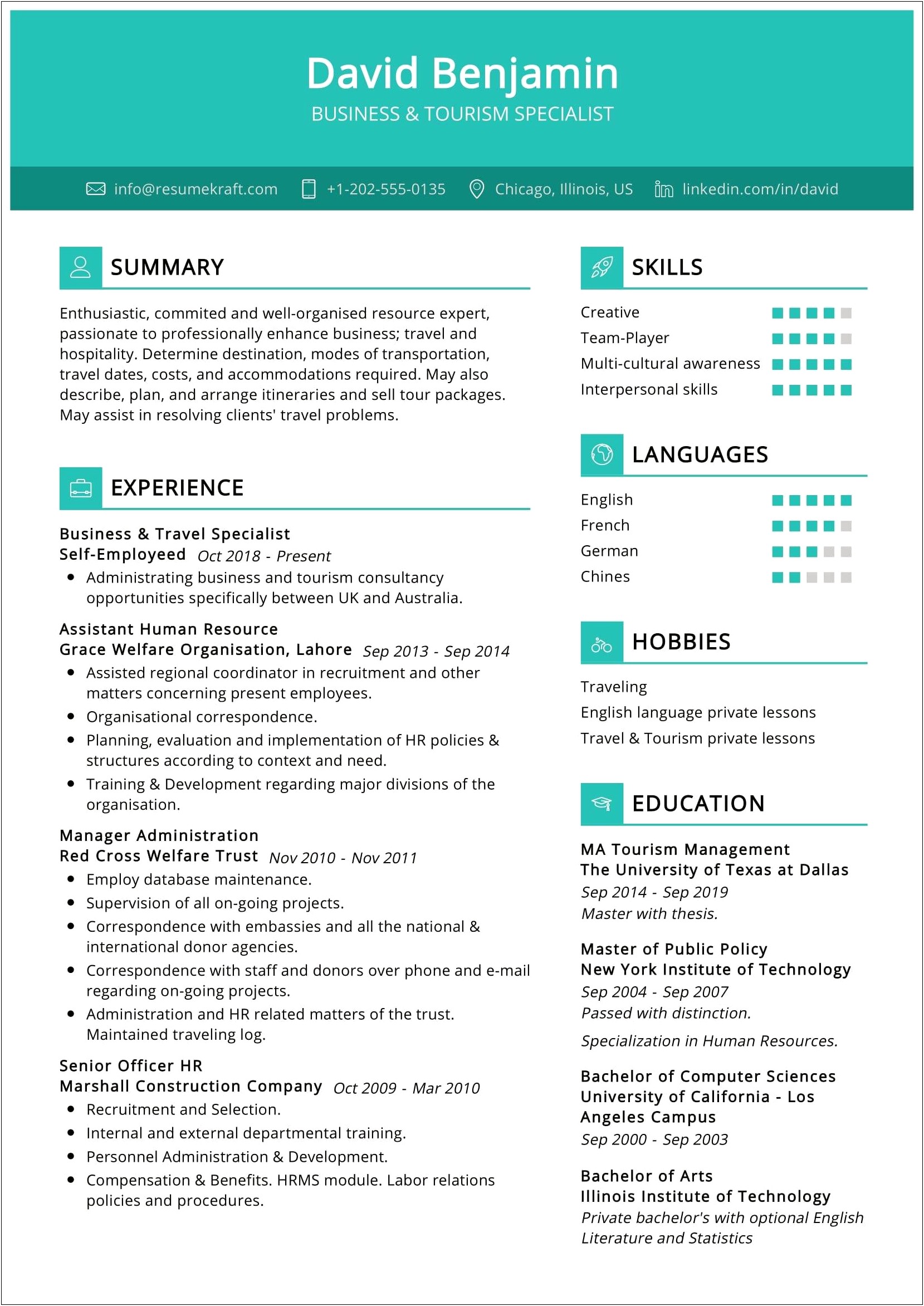 Find A Job Resume Looking For Travel Agency