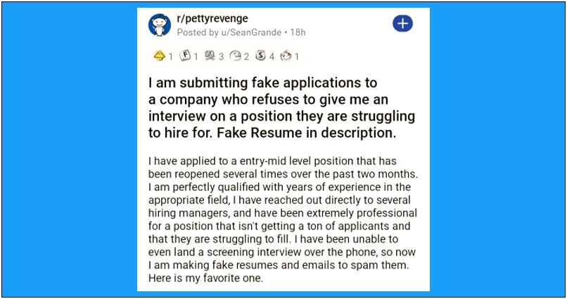 Fired From Job Resume Reddit