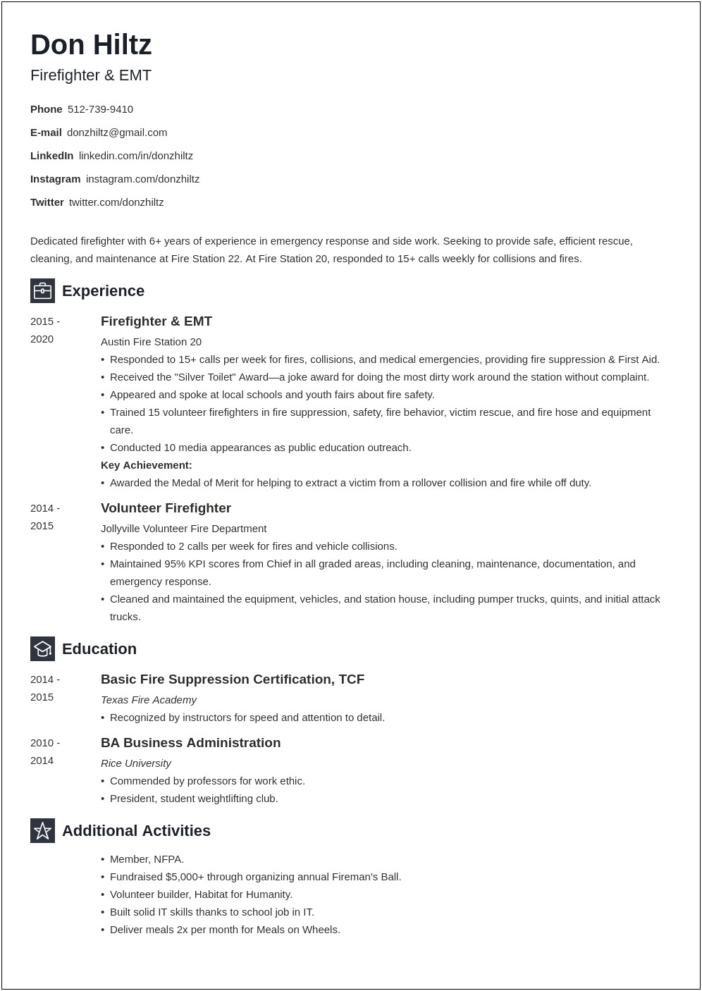 Firefighting Skills To Include On Resume