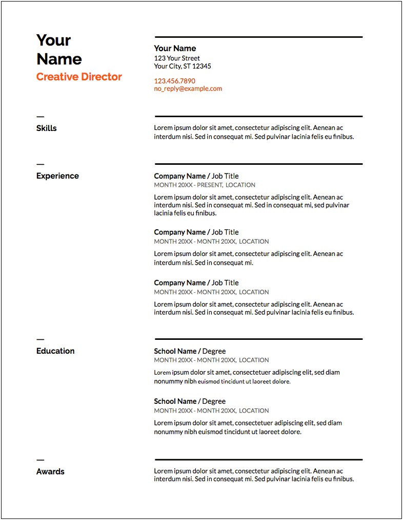 First Job Application Resume Template