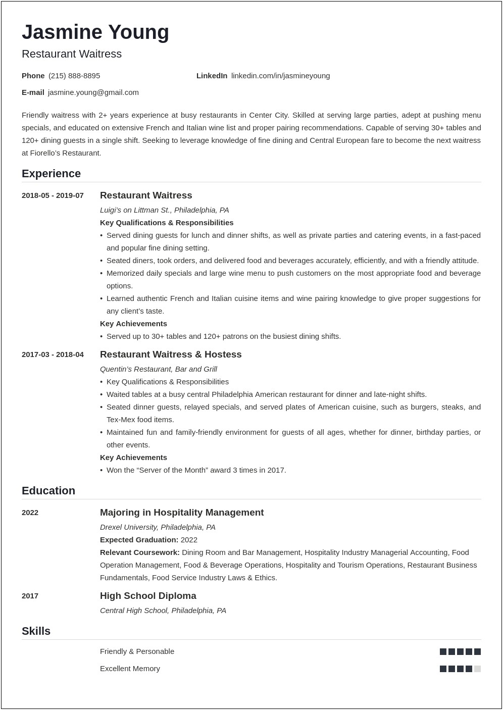 First Job Resume Examples For Teens