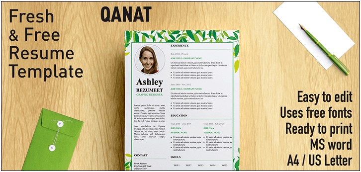 Floral Resume Microsoft Template Free