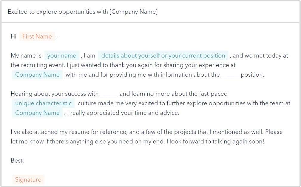 Follow Up Email After Sending Resume Samples