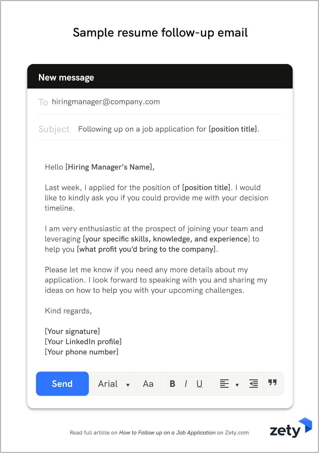Follow Up Email Samples After Submitting Resume