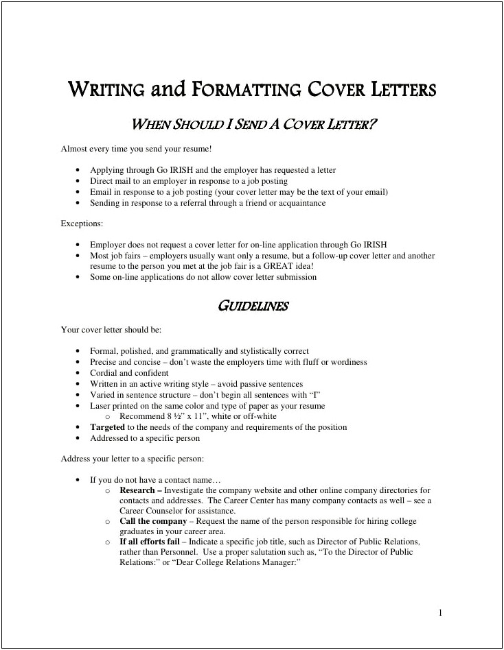 Follow Up To Cover Letter And Resume Submission