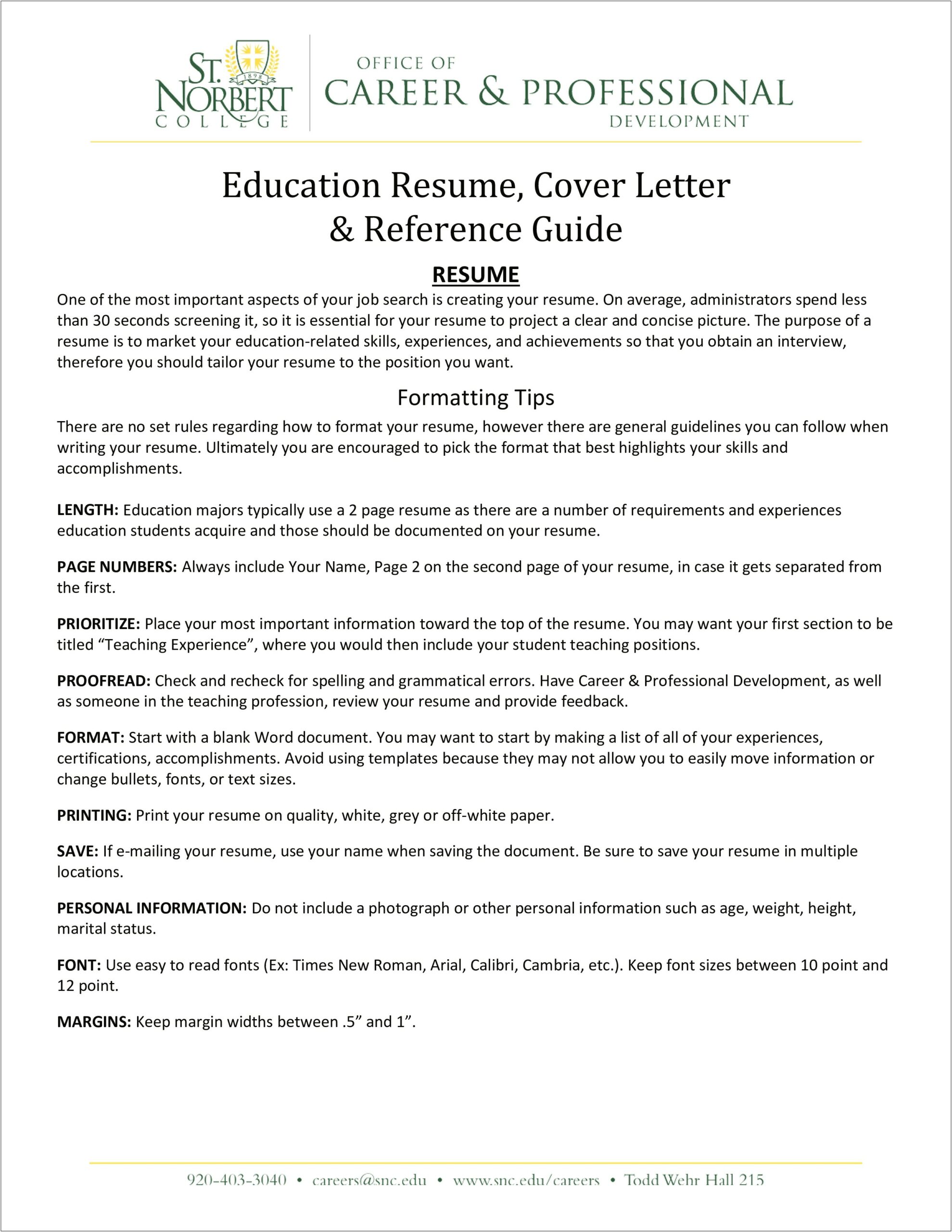 Font To Use For Cover Letter And Resume