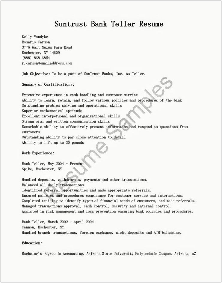Foreign Exchange Branch Manager Resume