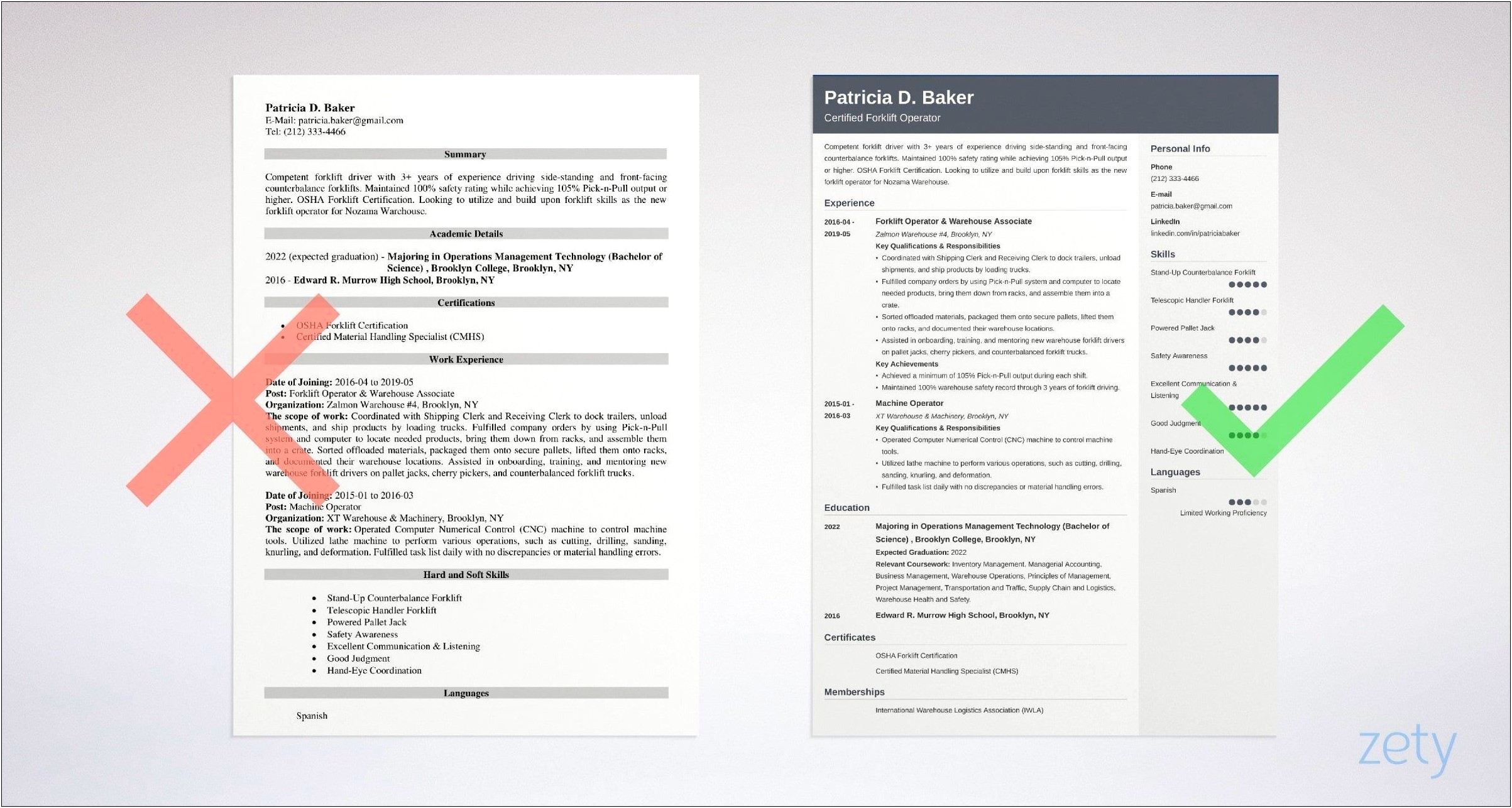 Forklift Operator Resume Objective Examples
