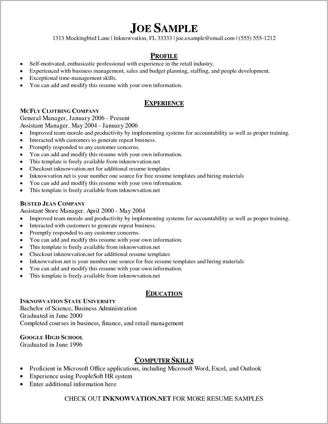 Format For Skills Resume Section