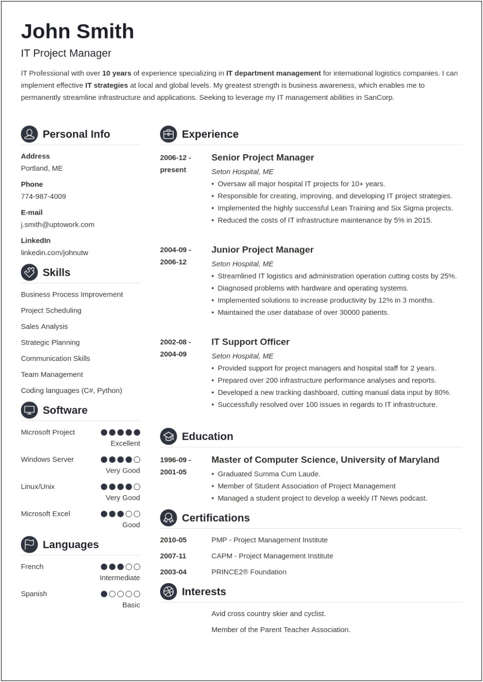 Format Of Job Resume With Sample