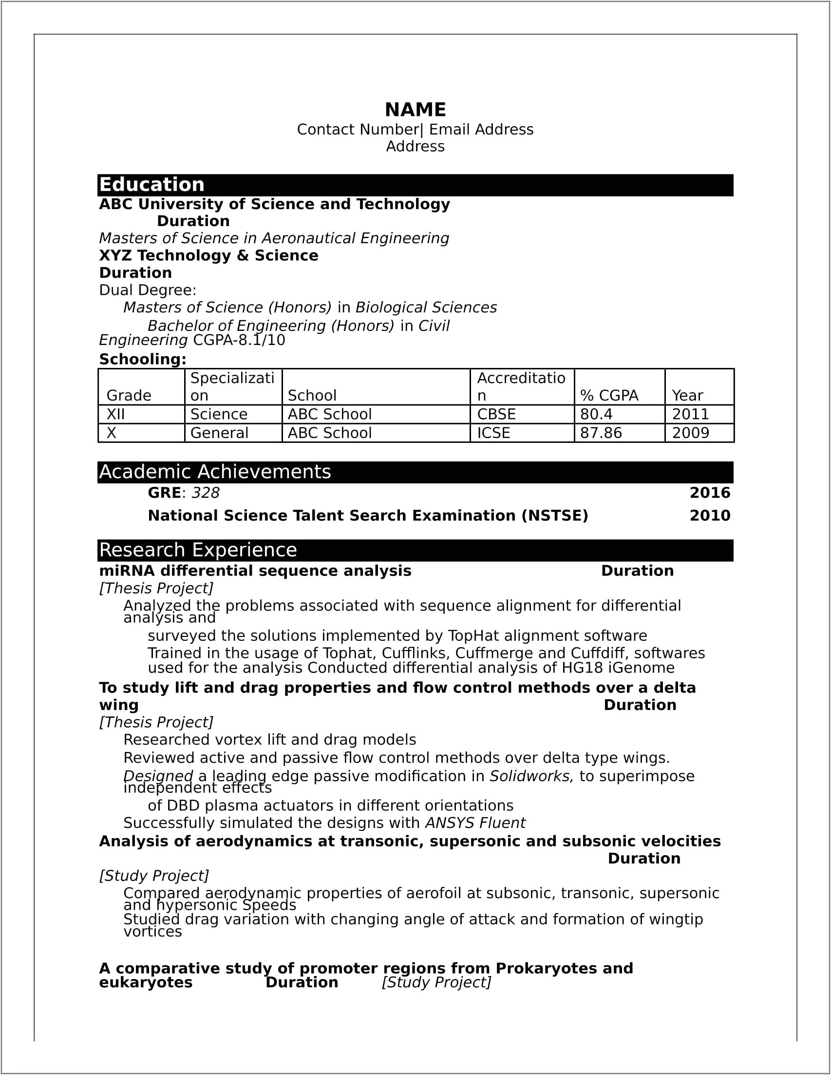 Format Of Resume For Fresher In Word