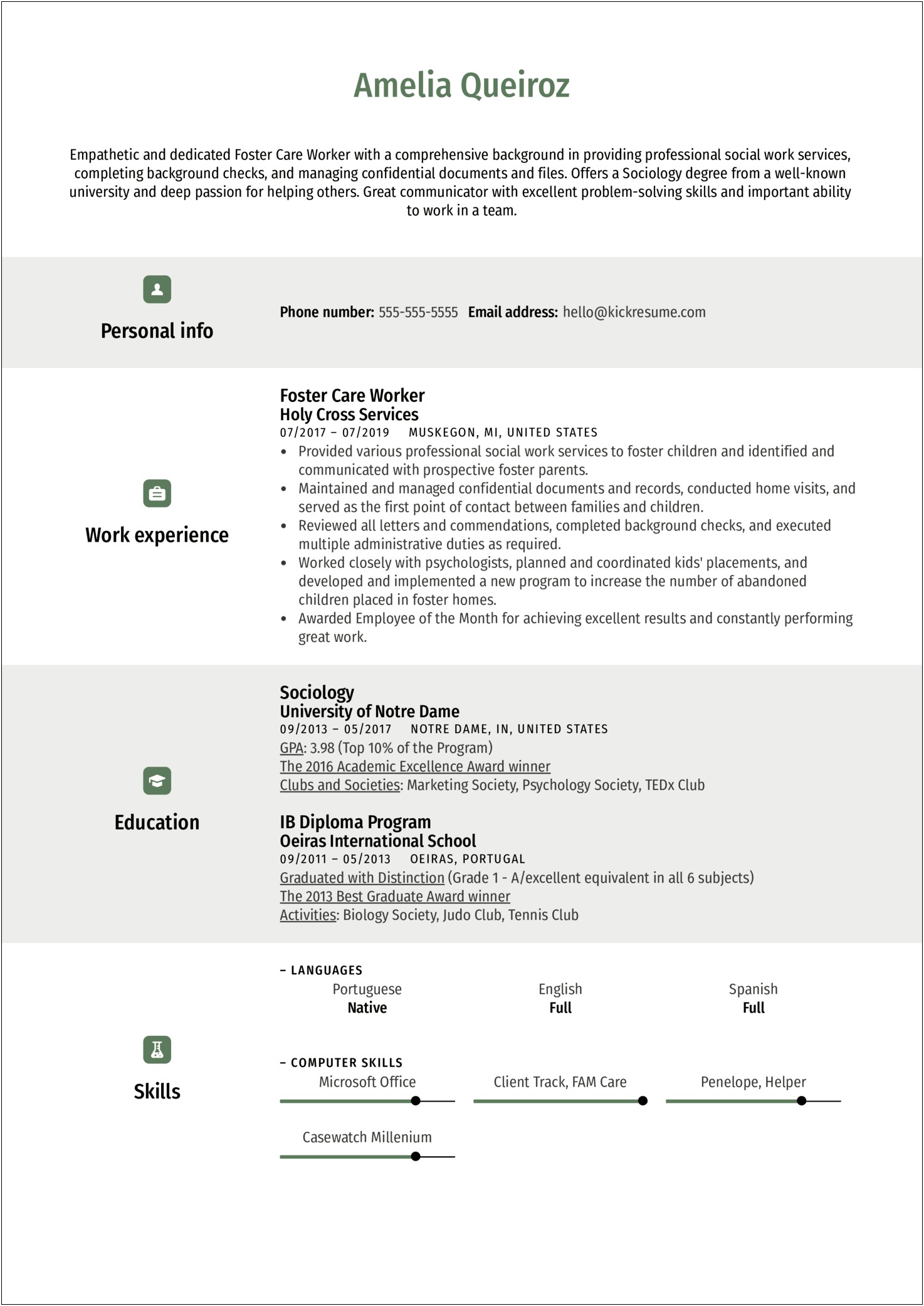 Foster School Of Business Resume Template