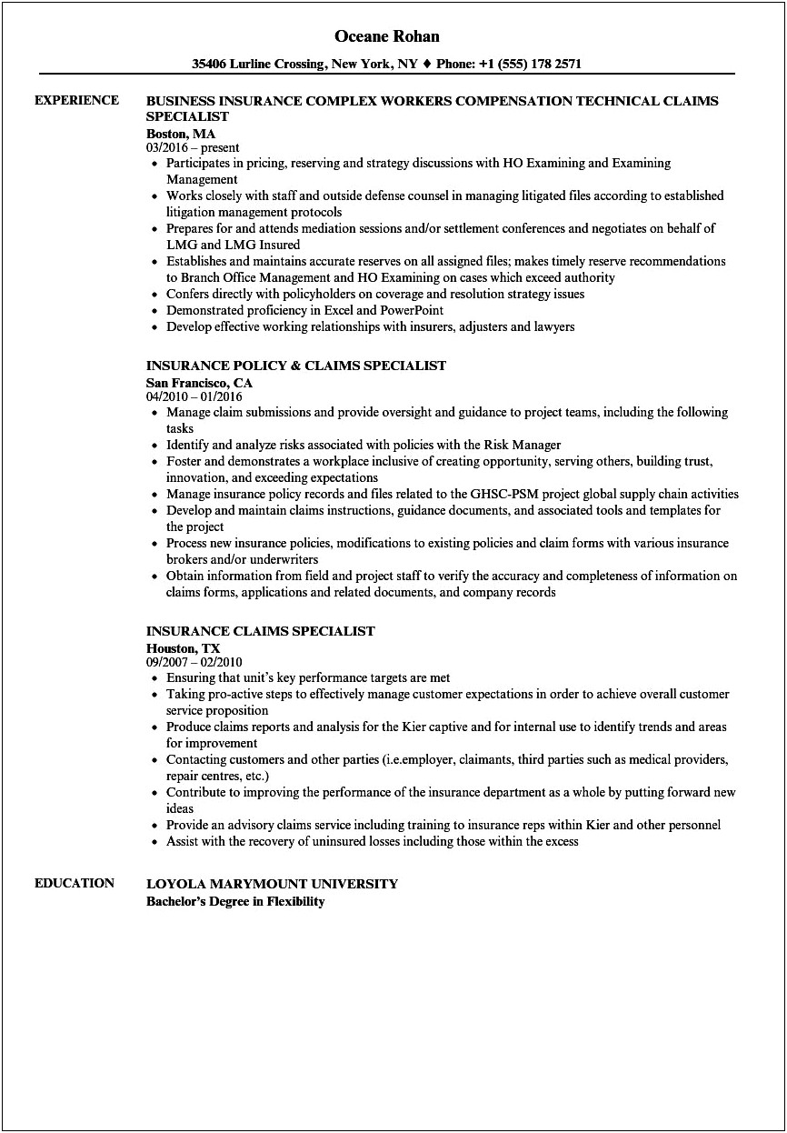 Fraud Specialist Job Description Resume