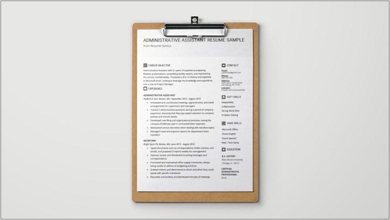 Free Administrative Assistant Basic Resume Templates