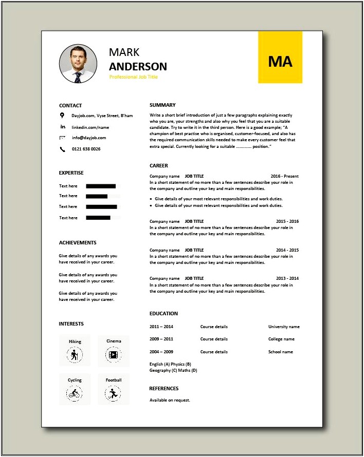 Free After College Resume Template
