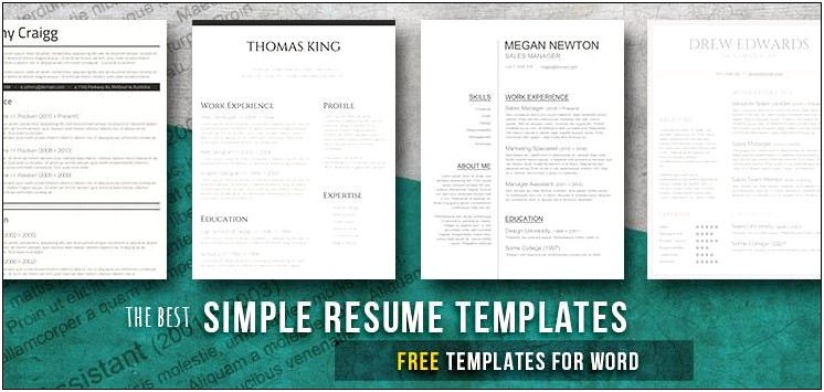 Free And Simple Resume Templates