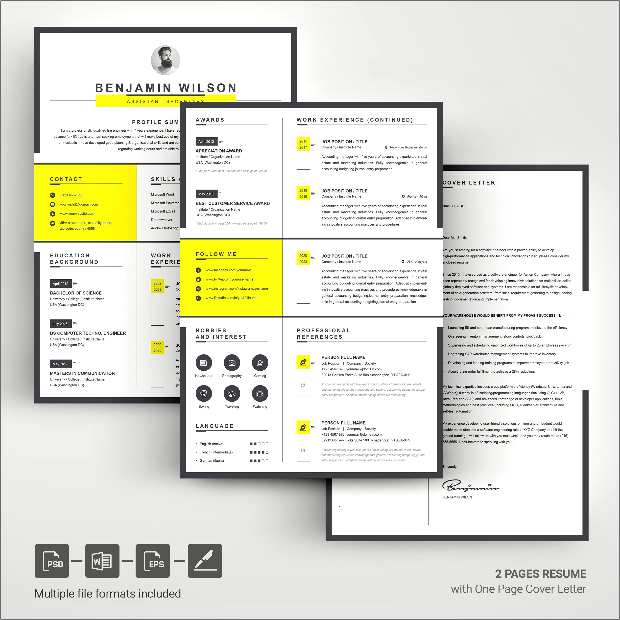Free Apple Pages Resume Templates 2017