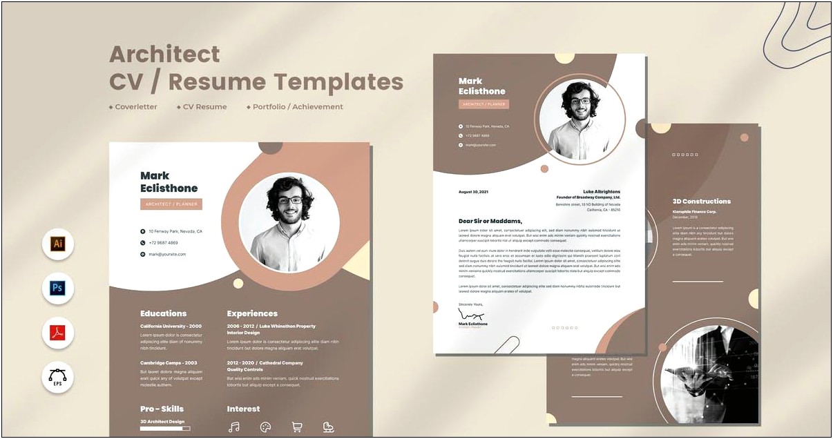 Free Architecture Resume Template Psd