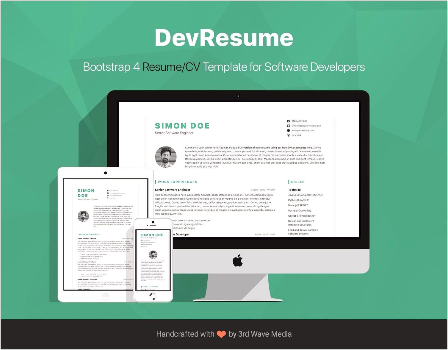 Free Bootstrap 4 Resume Templates
