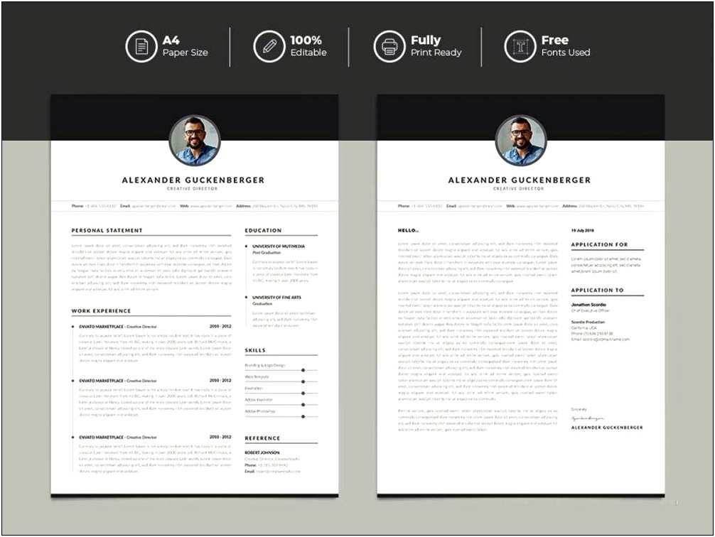 Free Clean And Minimala Resume Templates