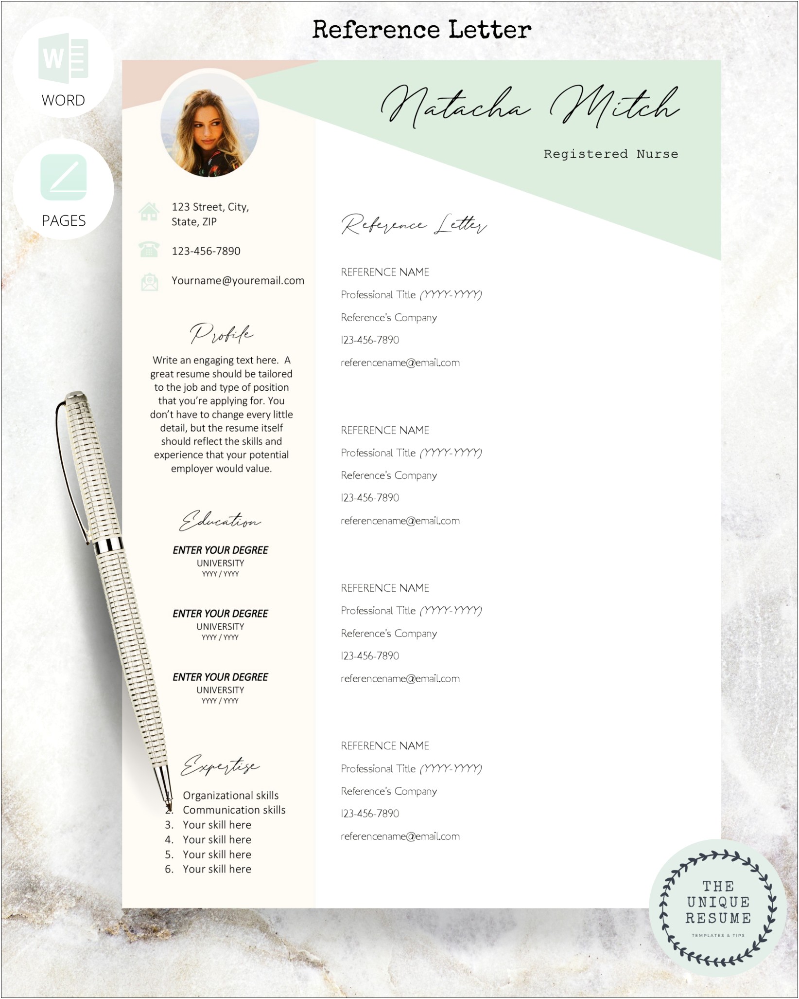 Free Color Resume Templates For Mac Pages
