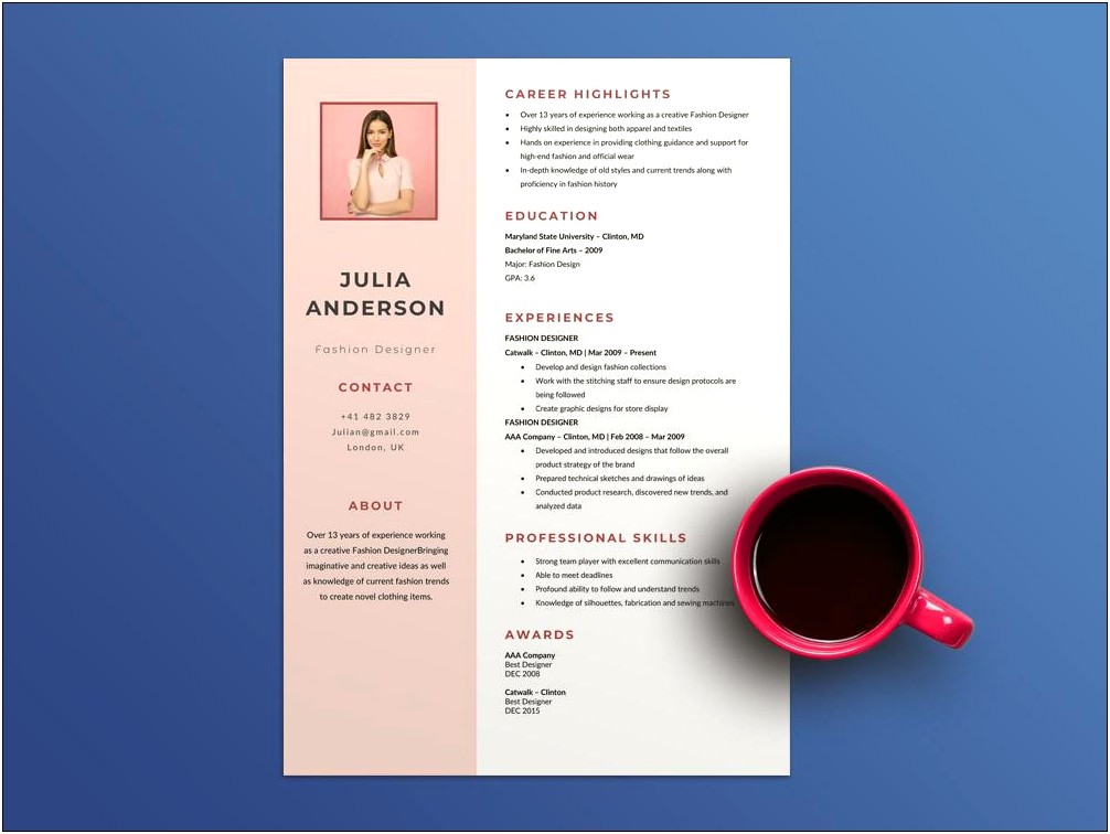 Free Color Resume Templates Word