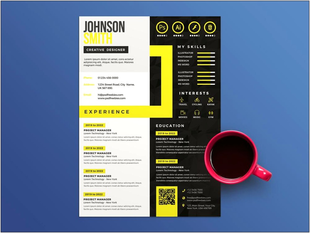 Free Creative Resume Template In Psd Format