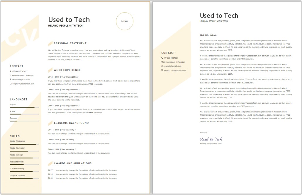 Free Download Modern Resume Templates For Word