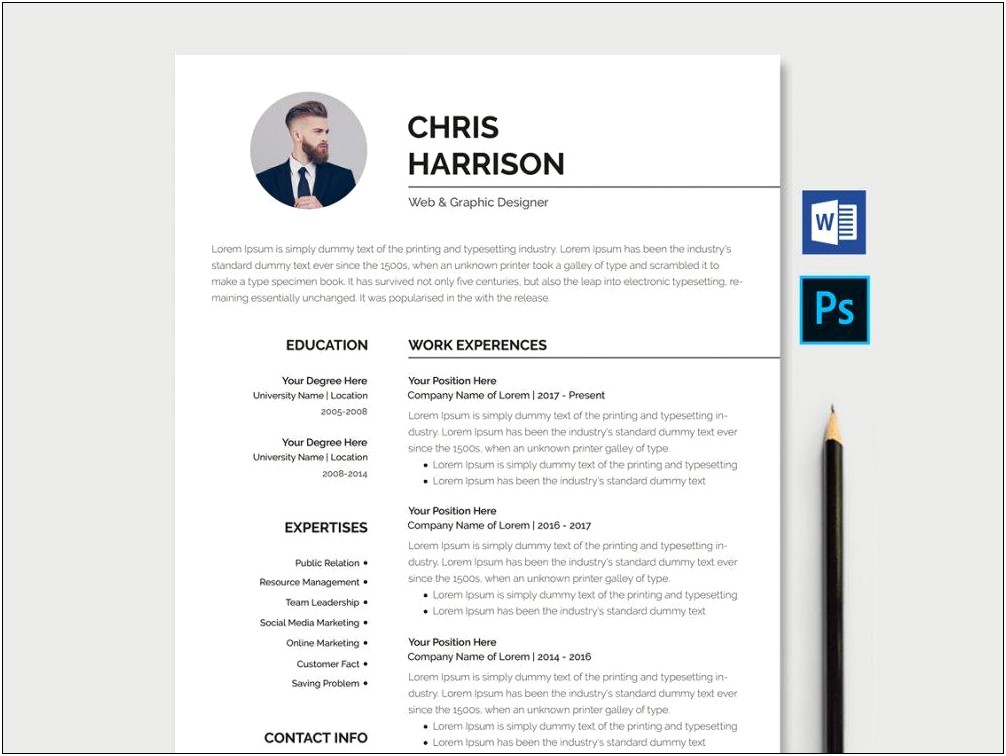 Free Download Resume Format Word Document