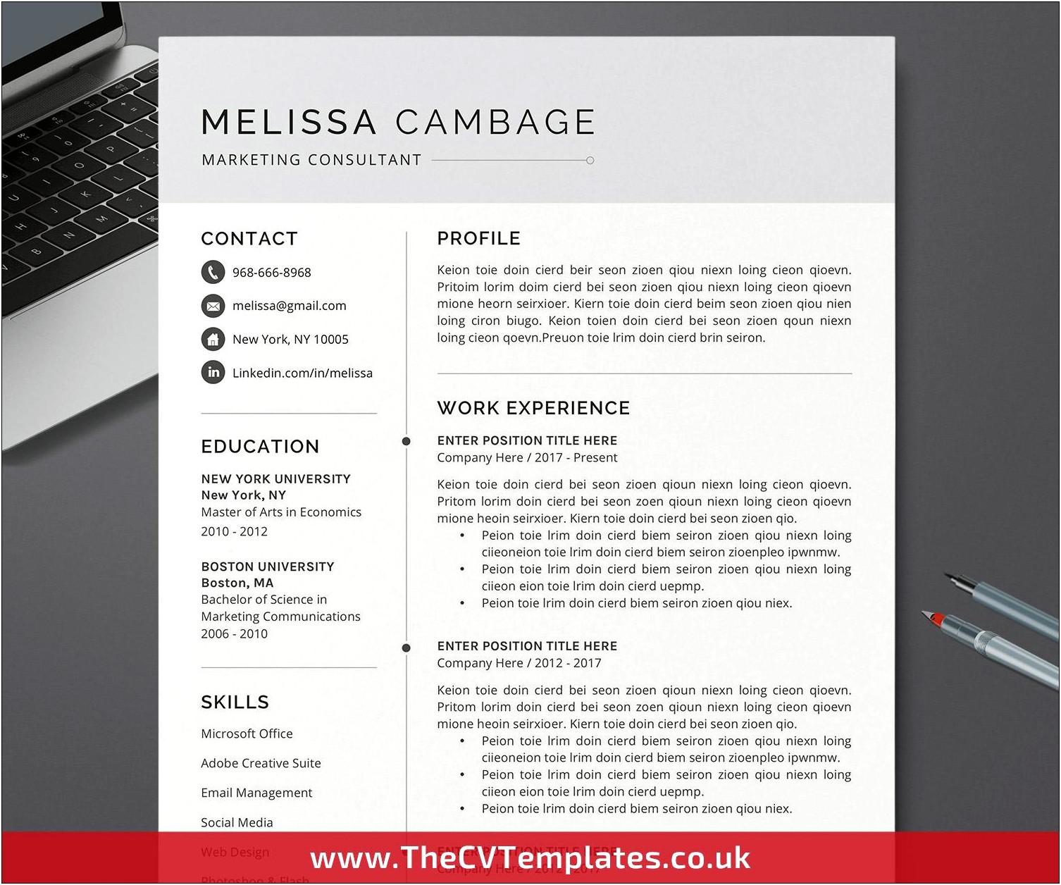Free Downloadable Minimalist Resume Templates For Mac